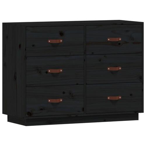 Skænk 100x40x75 cm massivt fyrretræ sort