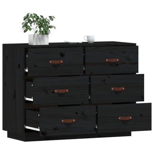 Skænk 100x40x75 cm massivt fyrretræ sort