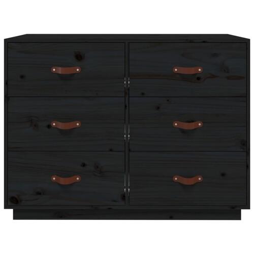 Skænk 100x40x75 cm massivt fyrretræ sort