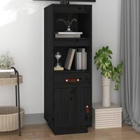 Højskab 34x40x108,5 cm massivt fyrretræ sort