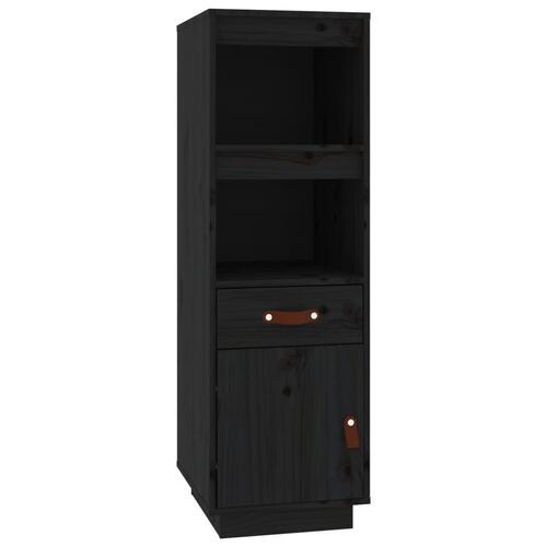 Højskab 34x40x108,5 cm massivt fyrretræ sort