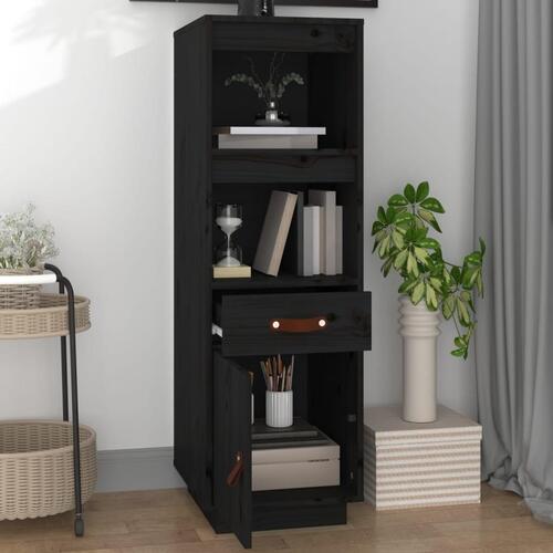 Højskab 34x40x108,5 cm massivt fyrretræ sort