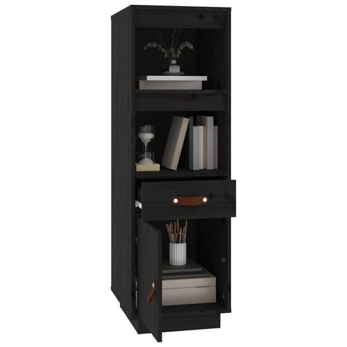 Højskab 34x40x108,5 cm massivt fyrretræ sort