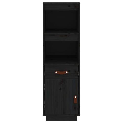 Højskab 34x40x108,5 cm massivt fyrretræ sort