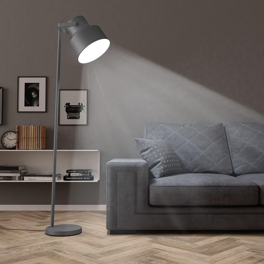 Gulvlampe E27 metal grå