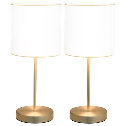 Bordlamper 2 stk. touch-knap E14 hvid
