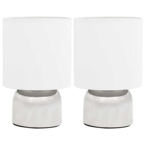 Bordlamper 2 stk. touch-knap E14 hvid