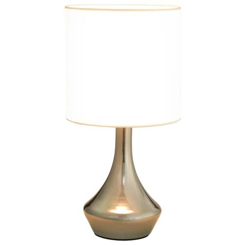 Bordlamper 2 stk. touch-knap E14 hvid