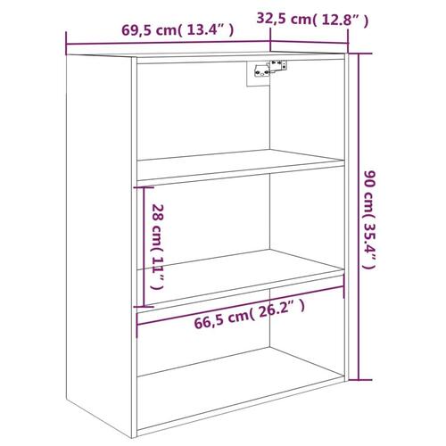 Vægskab 69,5x32,5x90 cm sonoma-eg