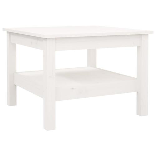Sofabord 55x55x40 cm massivt fyrretræ hvid