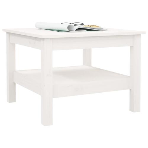 Sofabord 55x55x40 cm massivt fyrretræ hvid