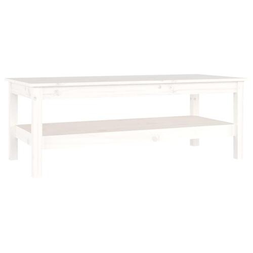 Sofabord 110x50x40 cm massivt fyrretræ hvid