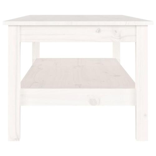 Sofabord 110x50x40 cm massivt fyrretræ hvid