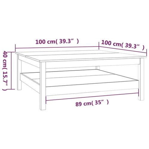 Sofabord 100x100x40 cm massivt fyrretræ