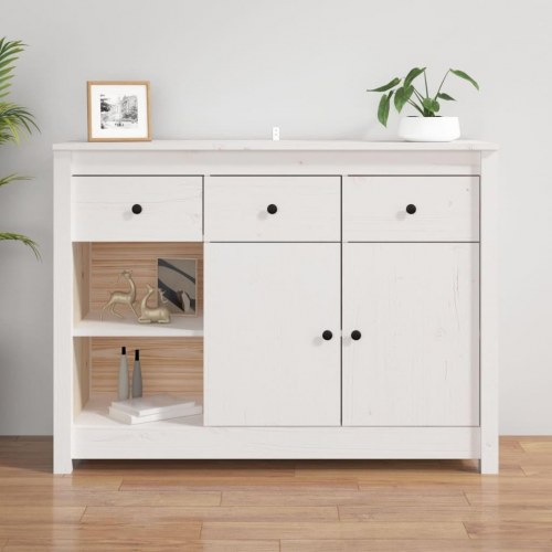 Skænk 100x35x74 cm massivt fyrretræ hvid