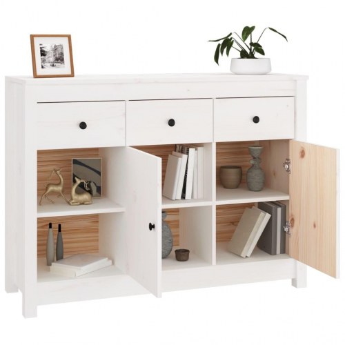 Skænk 100x35x74 cm massivt fyrretræ hvid