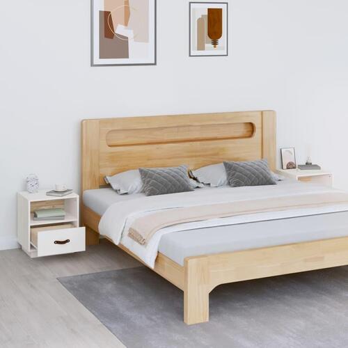 Sengeborde 2 stk. 40x34x45 cm massivt fyrretræ hvid