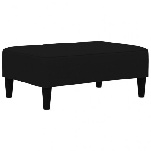2-personers sovesofa med skammel mikrofiberstof sort