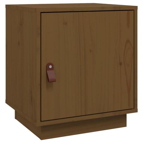 Sengebord 40x34x45 cm massivt fyrretræ gyldenbrun