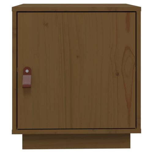 Sengebord 40x34x45 cm massivt fyrretræ gyldenbrun