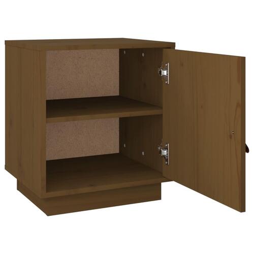 Sengebord 40x34x45 cm massivt fyrretræ gyldenbrun