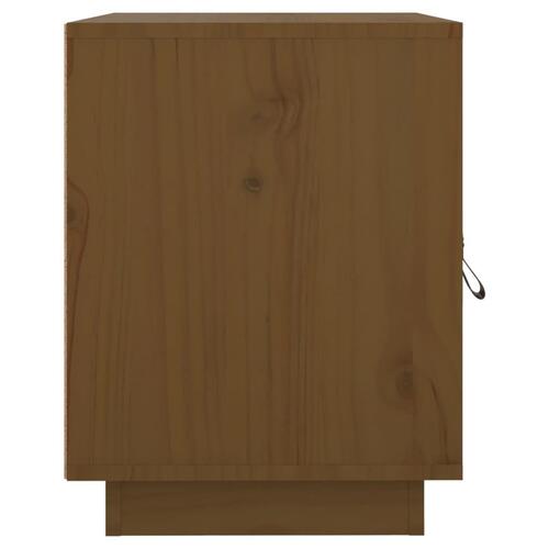 Sengebord 40x34x45 cm massivt fyrretræ gyldenbrun