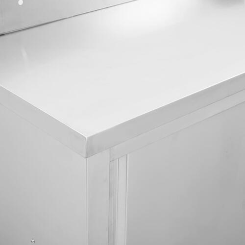 Arbejdsbord med skydelåger 100x50x(95-97) cm rustfrit stål