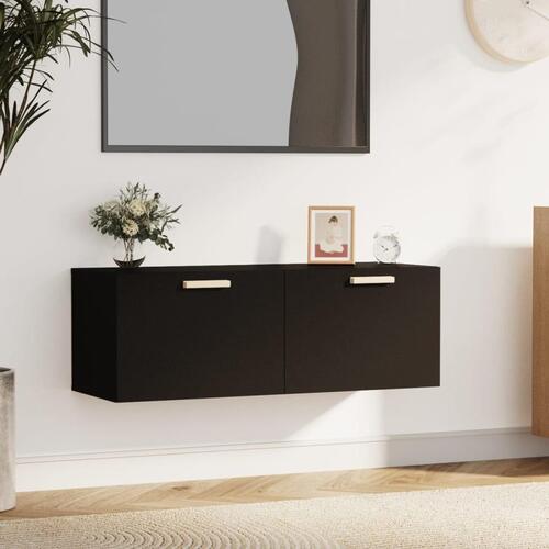 Vægskab 100x36,5x35 cm konstrueret træ sort