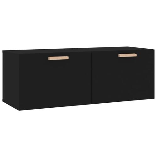 Vægskab 100x36,5x35 cm konstrueret træ sort