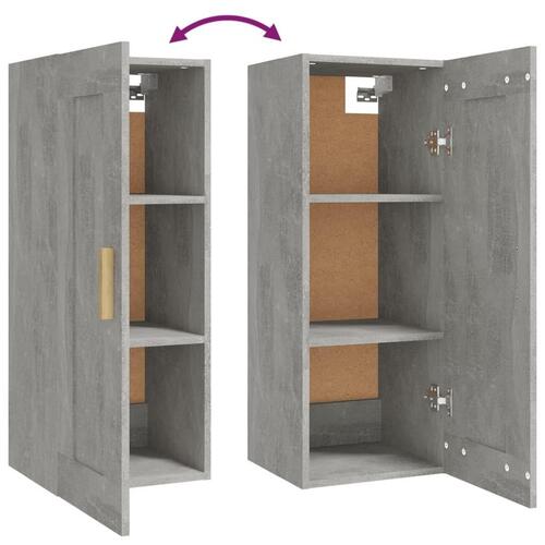 Vægskab 35x34x90 cm konstrueret træ betongrå