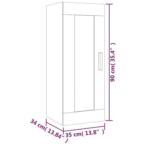 Vægskab 35x34x90 cm konstrueret træ betongrå