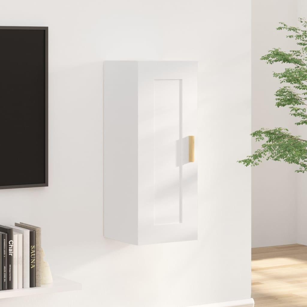 Vægskab 35x34x90 cm konstrueret træ hvid højglans