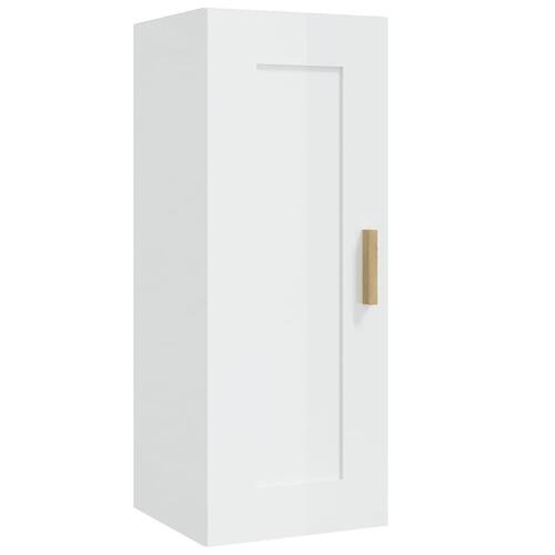 Vægskab 35x34x90 cm konstrueret træ hvid højglans
