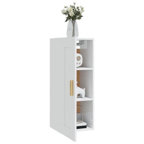 Vægskab 35x34x90 cm konstrueret træ hvid højglans