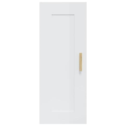 Vægskab 35x34x90 cm konstrueret træ hvid højglans