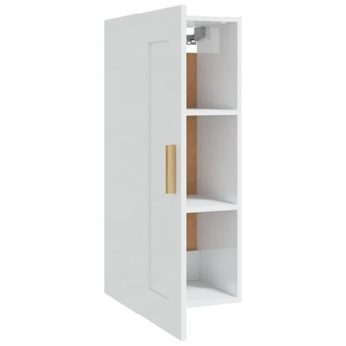 Vægskab 35x34x90 cm konstrueret træ hvid højglans