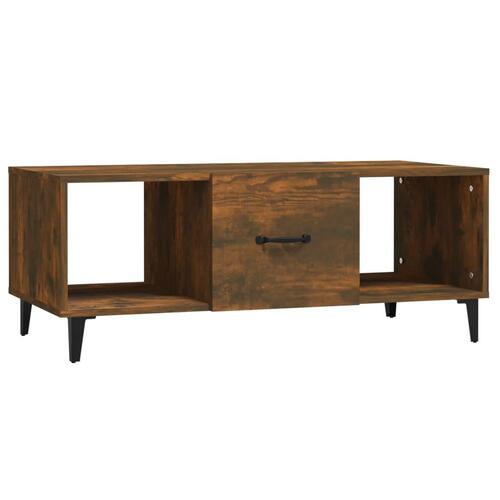 Sofabord 102x50x40 cm konstrueret træ røget egetræsfarve