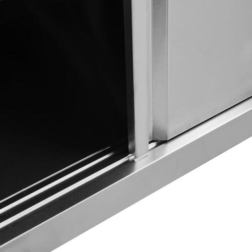 Arbejdsbord med skydelåger 120x50x(95-97) cm rustfrit stål