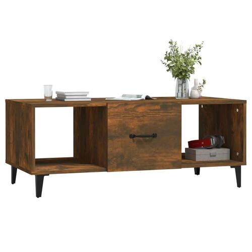 Sofabord 102x50x40 cm konstrueret træ røget egetræsfarve
