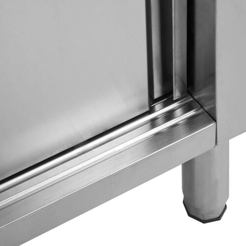 Arbejdsbord med skydelåger 120x50x(95-97) cm rustfrit stål