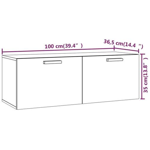 Vægskab 100x36,5x35 cm konstrueret træ brun egetræsfarve