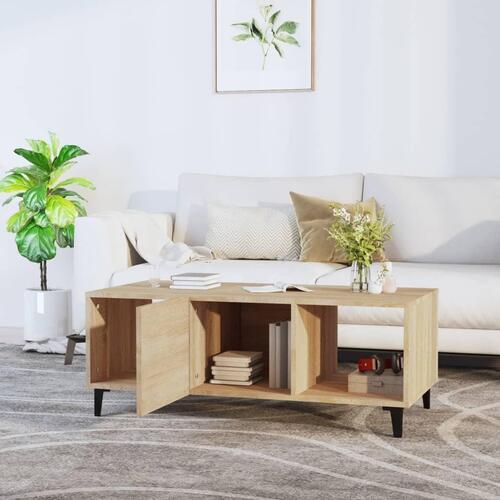 Sofabord 102x50x40 cm konstrueret træ sonoma-eg