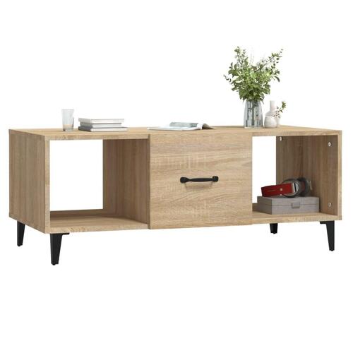 Sofabord 102x50x40 cm konstrueret træ sonoma-eg