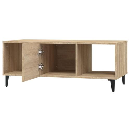 Sofabord 102x50x40 cm konstrueret træ sonoma-eg