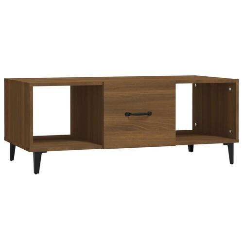 Sofabord 102x50x40 cm konstrueret træ brun egetræsfarve