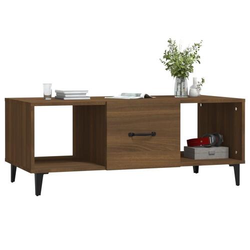 Sofabord 102x50x40 cm konstrueret træ brun egetræsfarve