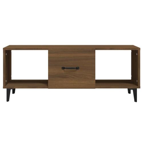 Sofabord 102x50x40 cm konstrueret træ brun egetræsfarve