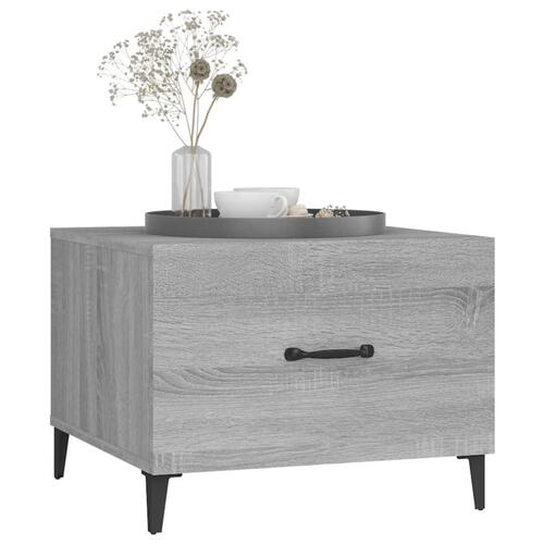 Sofaborde med metalben 2 stk. 50x50x40 cm grå sonoma-eg