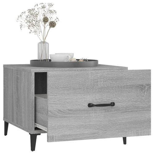 Sofaborde med metalben 2 stk. 50x50x40 cm grå sonoma-eg