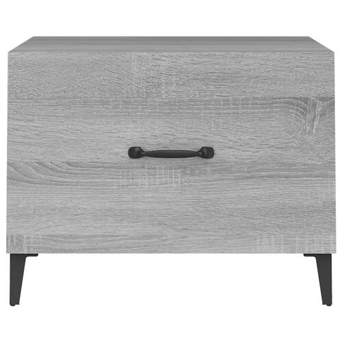 Sofaborde med metalben 2 stk. 50x50x40 cm grå sonoma-eg